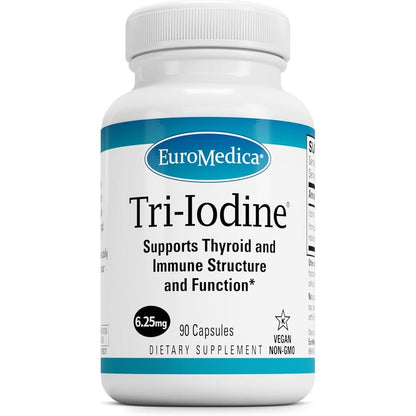 Euromedica Tri-Iodine thyroid support supplement bottle front view