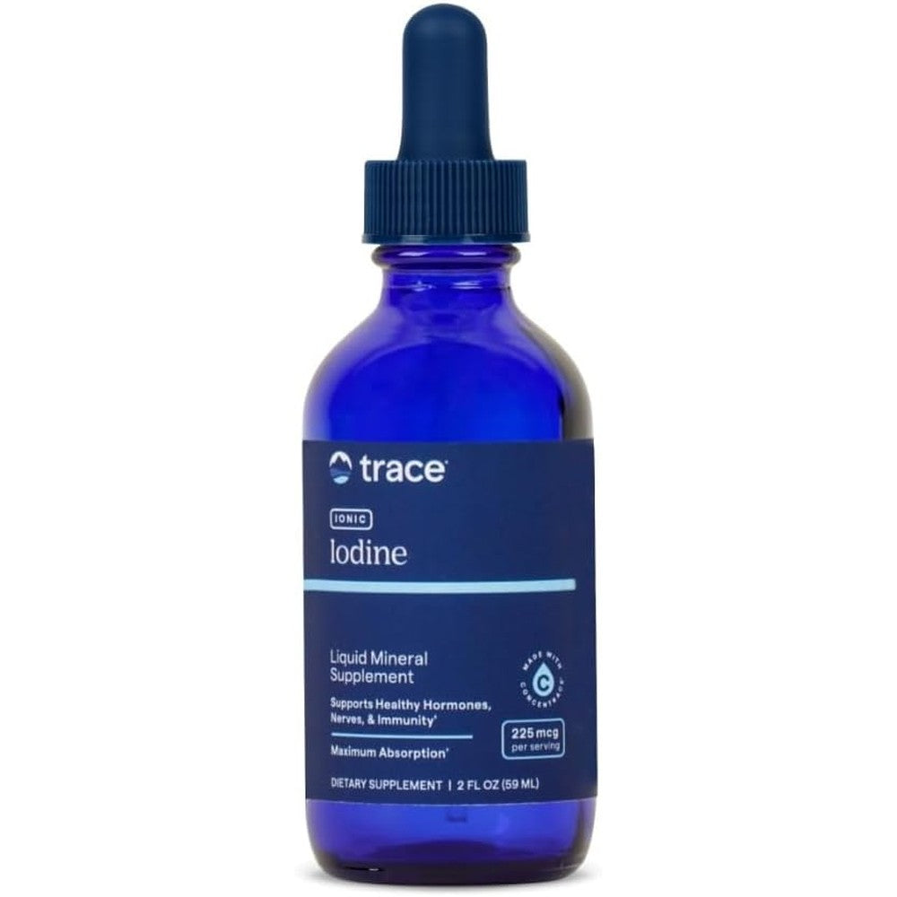 Trace Minerals Ionic Iodine Liquid front view authentic USA imported bottle