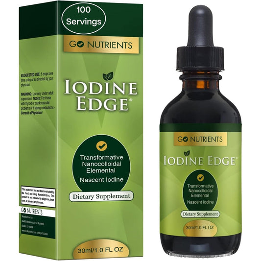 Go Nutrients Iodine Edge liquid supplement front view for thyroid support