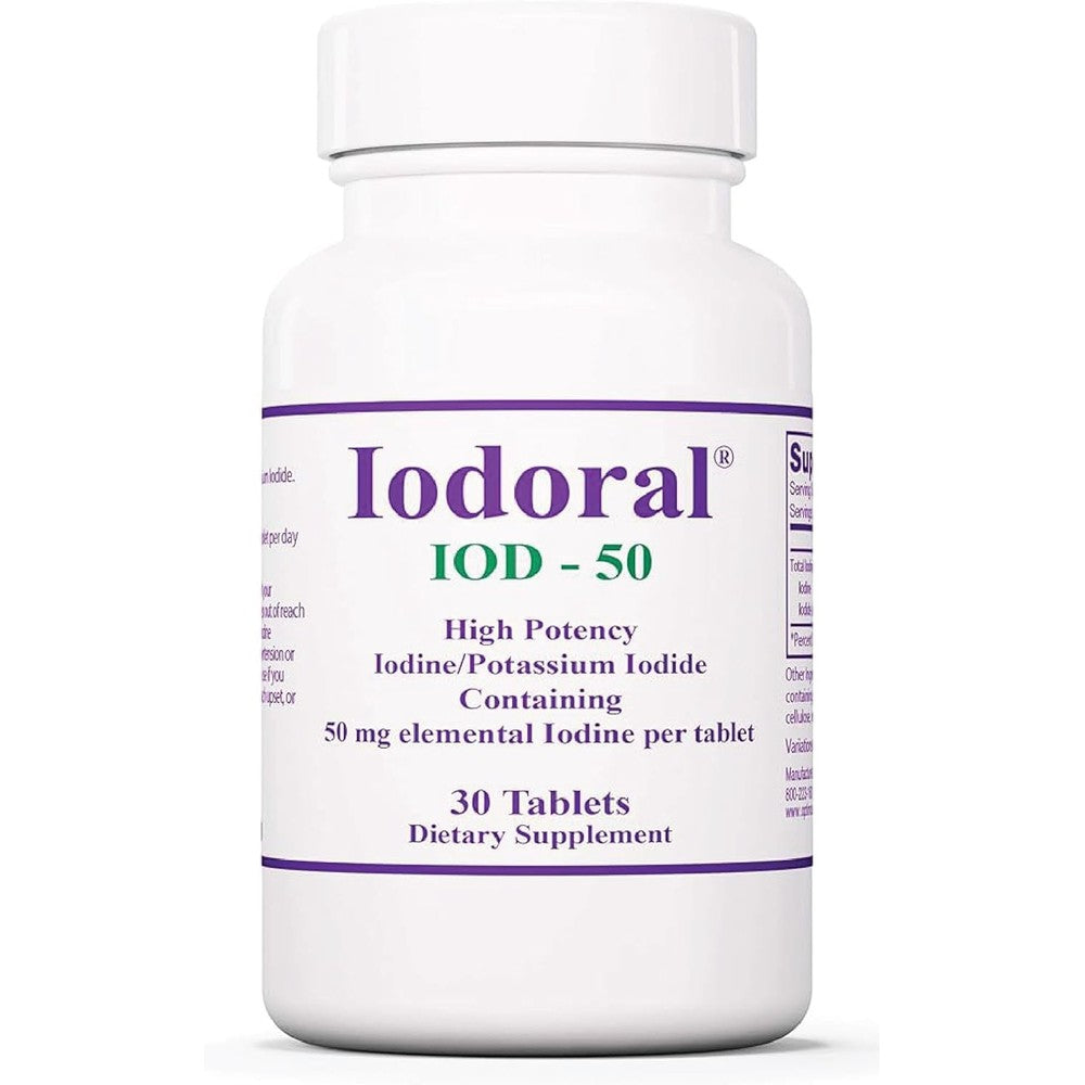 Optimox Iodoral 50 mg thyroid support supplement front packaging view
