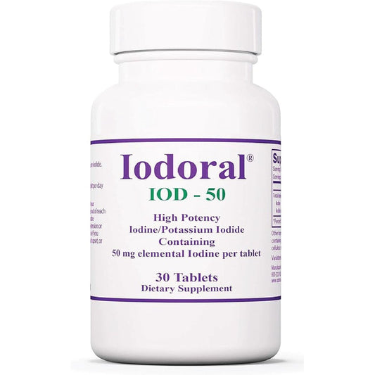 Optimox Iodoral 50 mg thyroid support supplement front packaging view