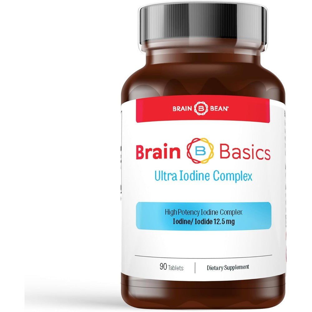 Brain Bean Brain Basics Ultra Iodine Complex front bottle view for thyroid health support