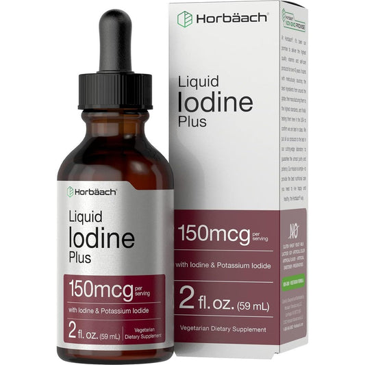 Horbäach Iodine Liquid Drops front view premium thyroid support supplement