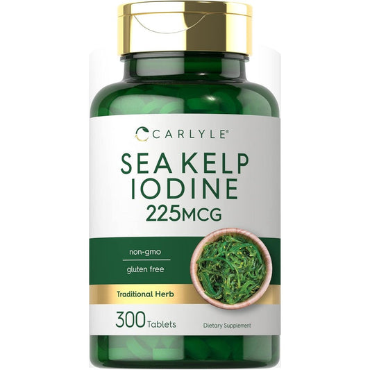 Carlyle Sea Kelp Iodine 225mcg 300 Tablets front bottle view
