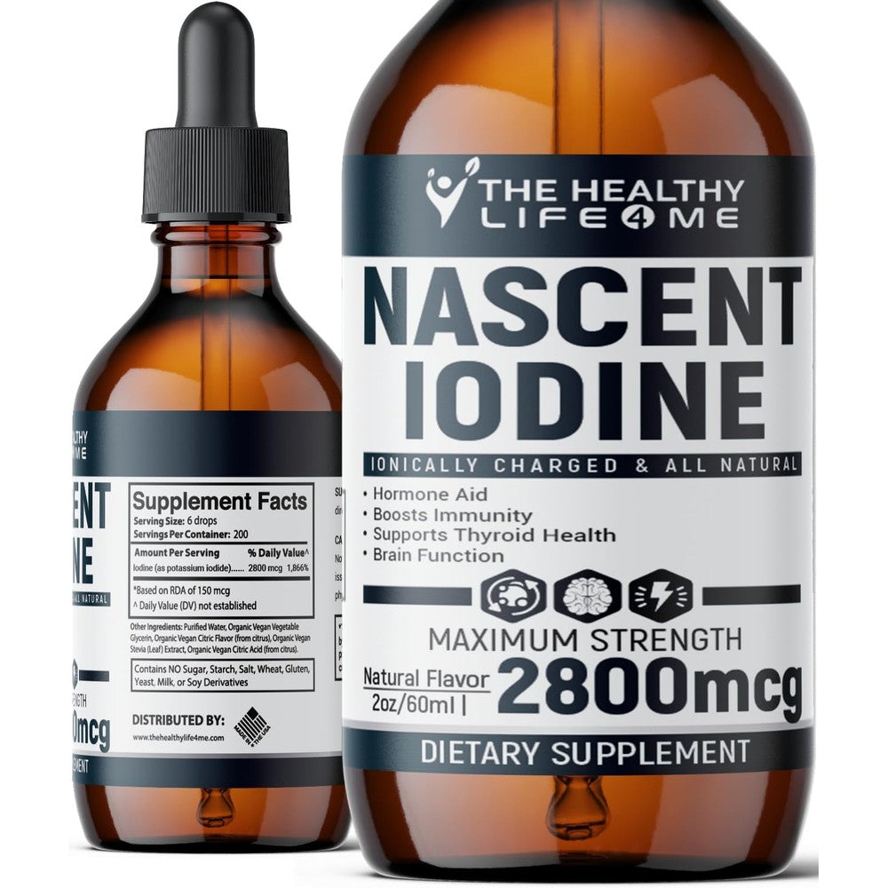 The Healthy Life 4 Me Nascent Iodine liquid supplement bottle front view