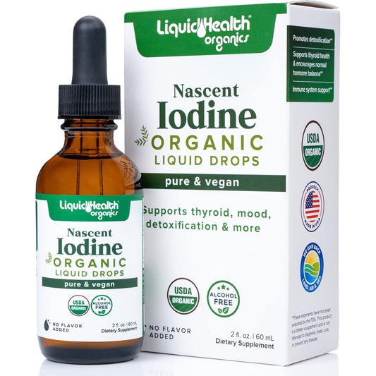 LIQUIDHEALTH USDA Organic Nascent Iodine liquid drops for thyroid health
