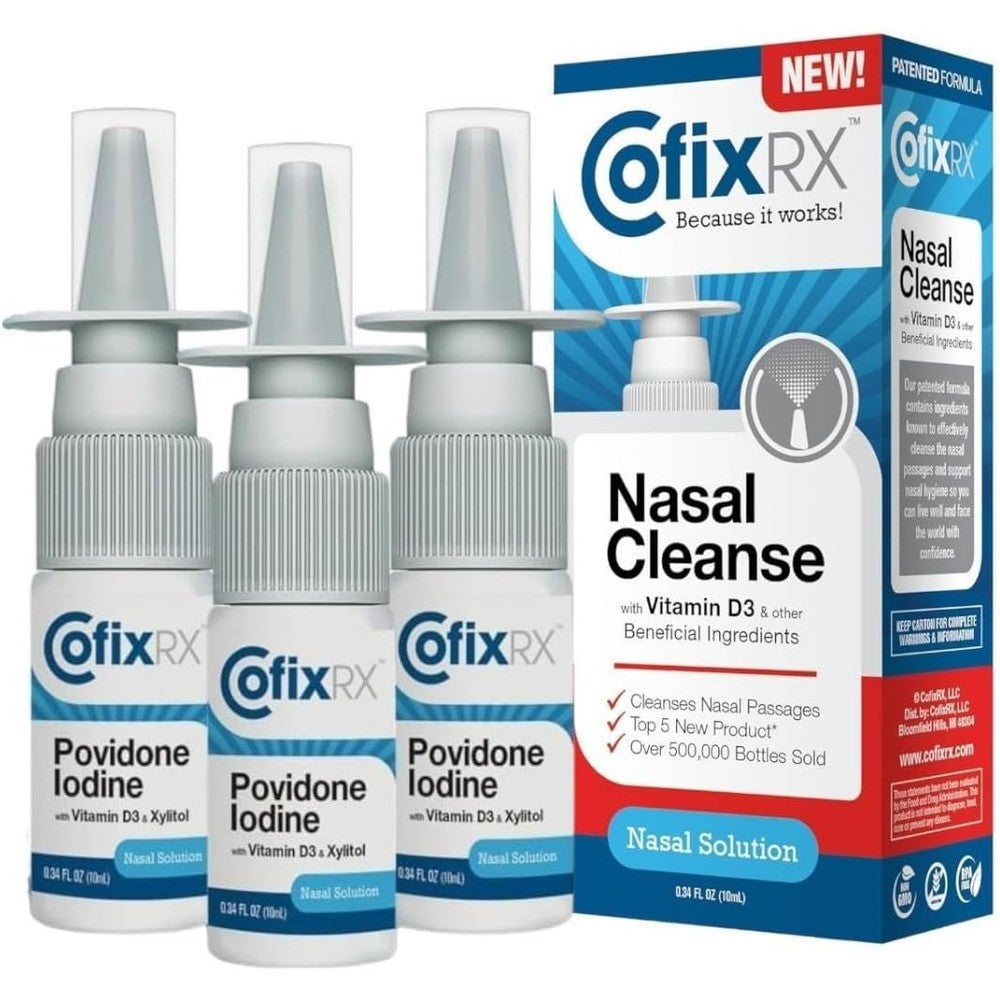 CofixRx Povidone Iodine Nasal Cleanse Spray front packaging view