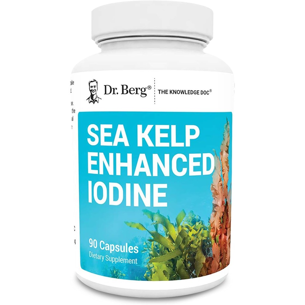 Dr. Berg Sea Kelp Enhanced Iodine front bottle view for thyroid support