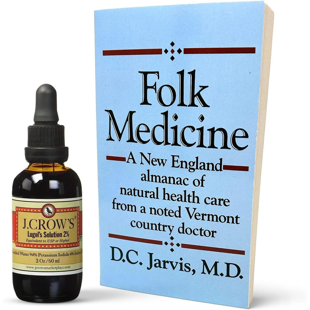 J. Crow's Lugol's 2% Iodine and Folk Medicine book bundle front view