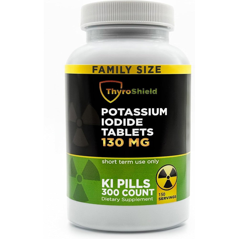 Thyroshield Potassium Iodide 130mg tablets 300 count bottle front view
