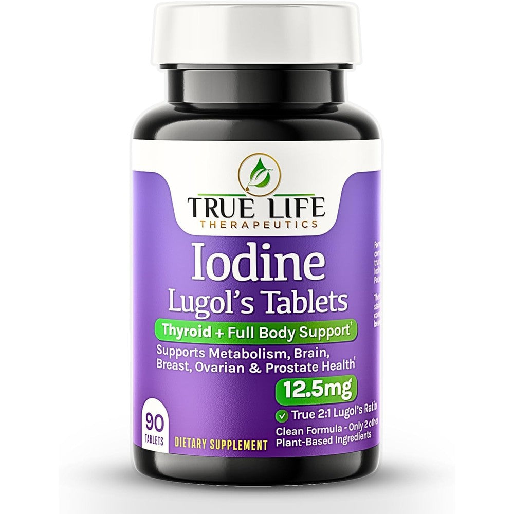 True Life Therapeutics Lugol's Iodine 12.5mg 90 tablets front view