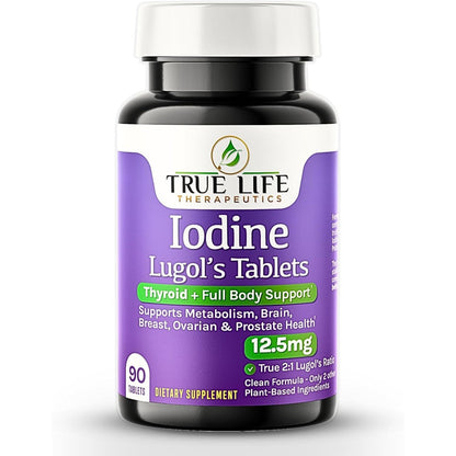 True Life Therapeutics Lugol's Iodine 12.5mg 90 tablets front view