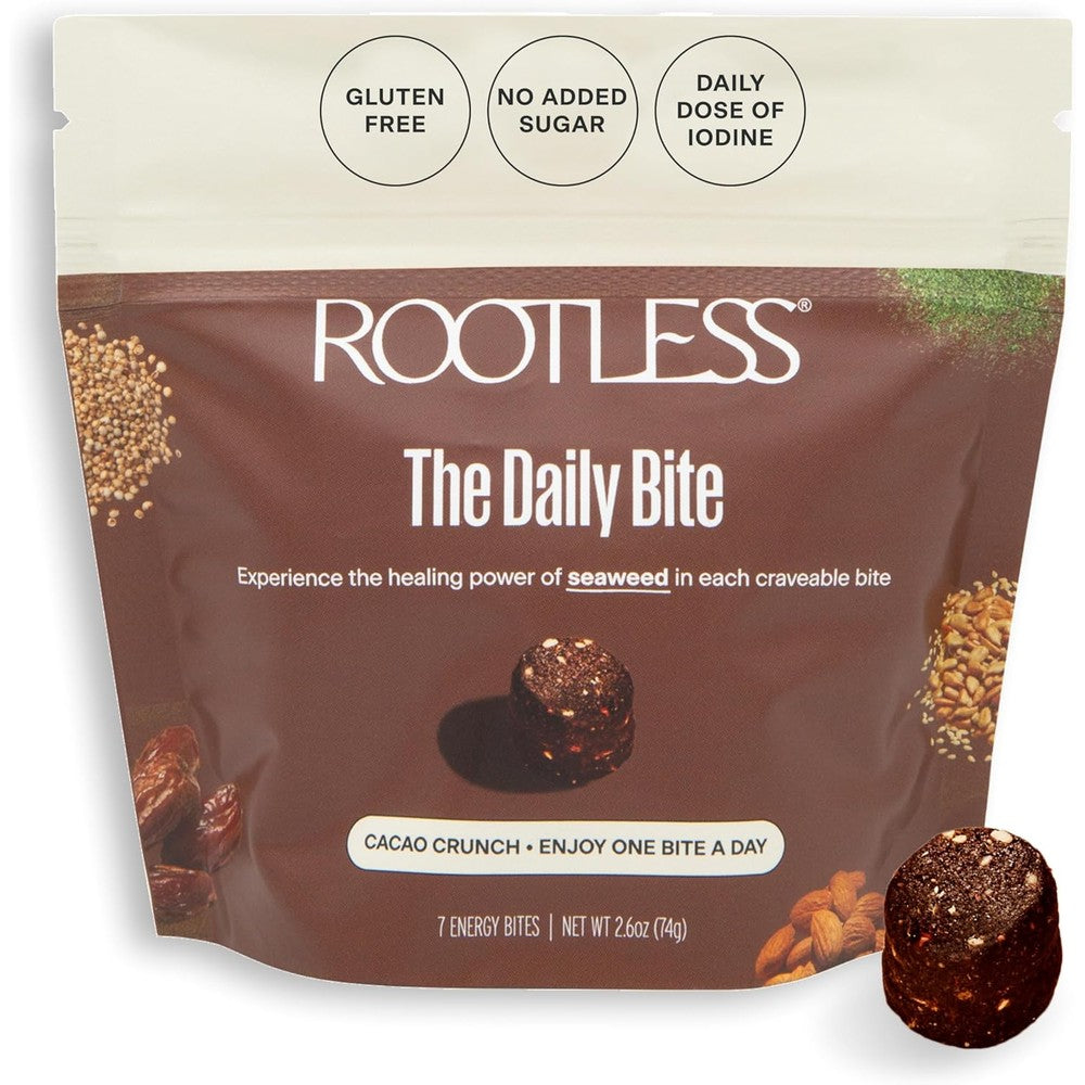Rootless Seaweed Daily Bites Cacao Crunch front view package