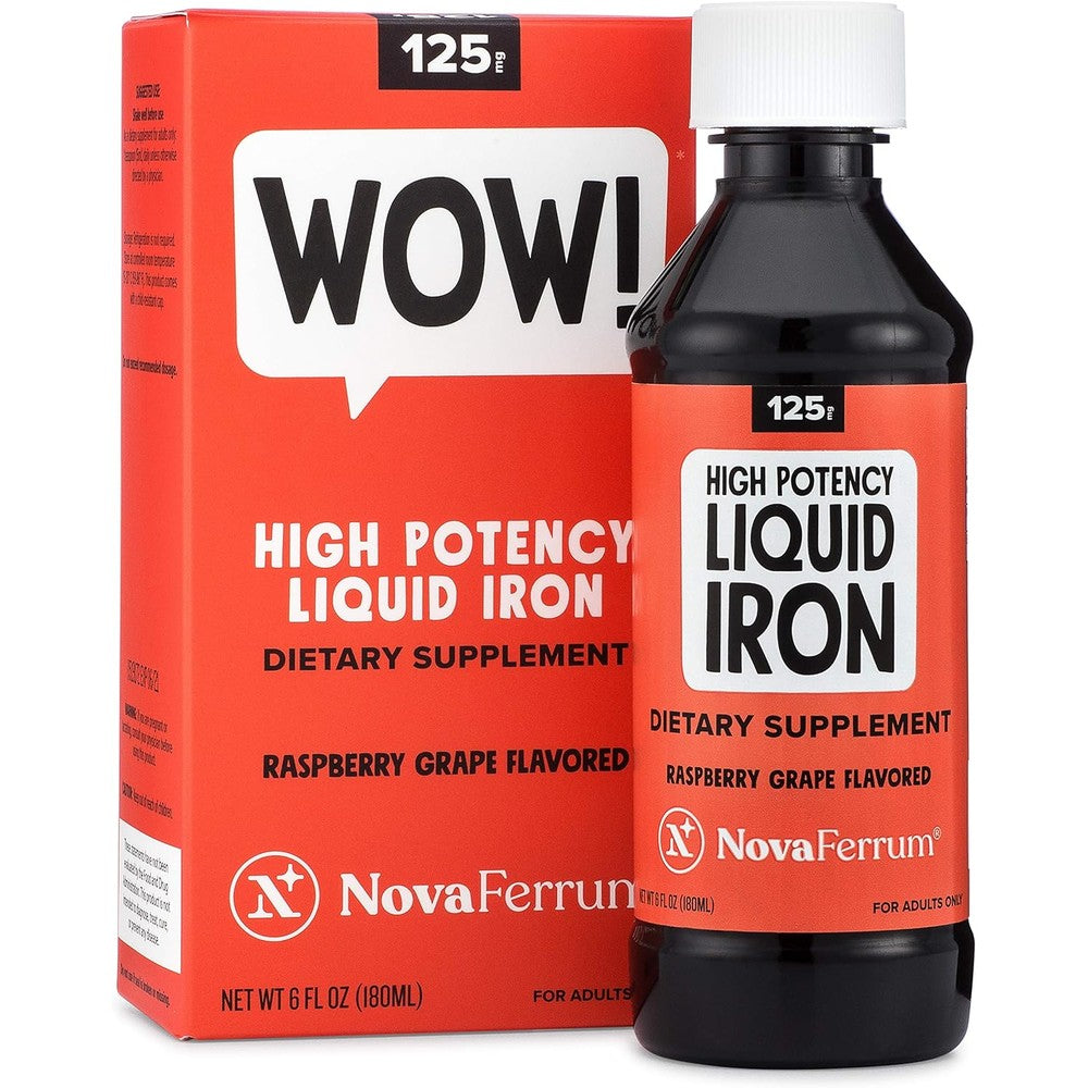 NovaFerrum Wow 125 High Potency Liquid Iron Supplement front view bottle