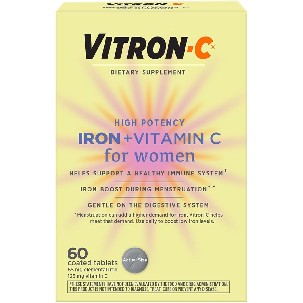Vitron-C High Potency Iron Supplement front packaging view for iron deficiency treatment