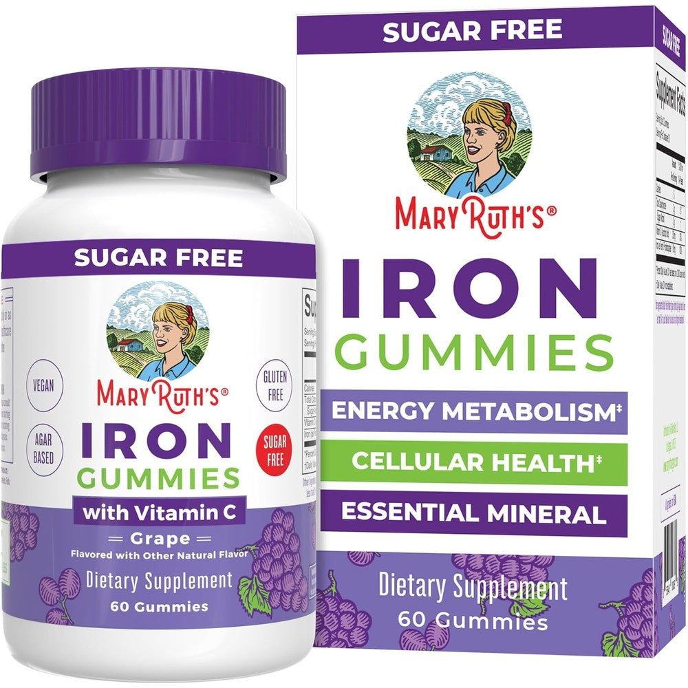 MaryRuth Organics Iron and Vitamin C Gummies front bottle view