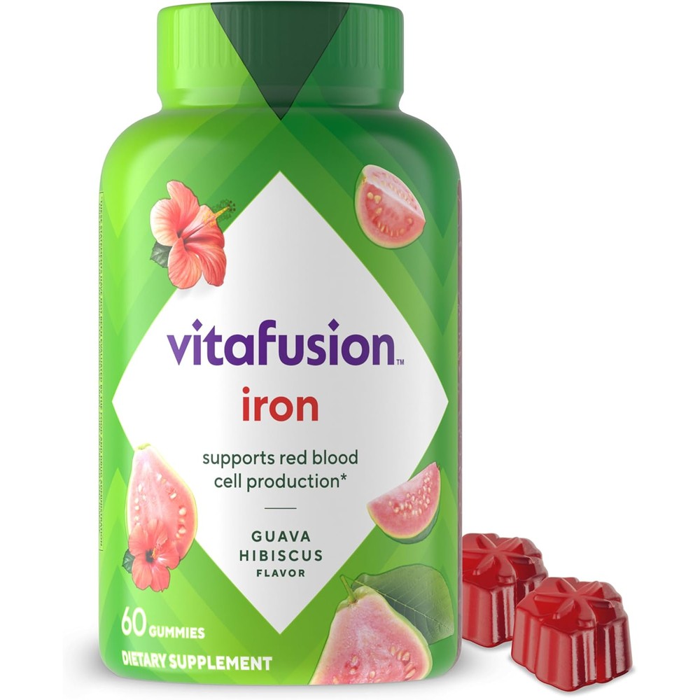 Vitafusion Iron Gummy Vitamin Supplement front bottle view authentic USA import wellness product