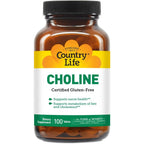 Country Life Choline 266mg tablets front view bottle packaging