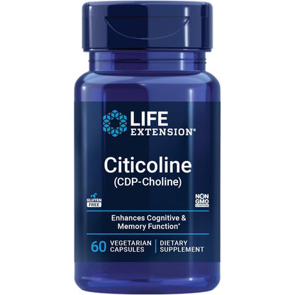 Life Extension Citicoline CDP Choline 500mg front view label