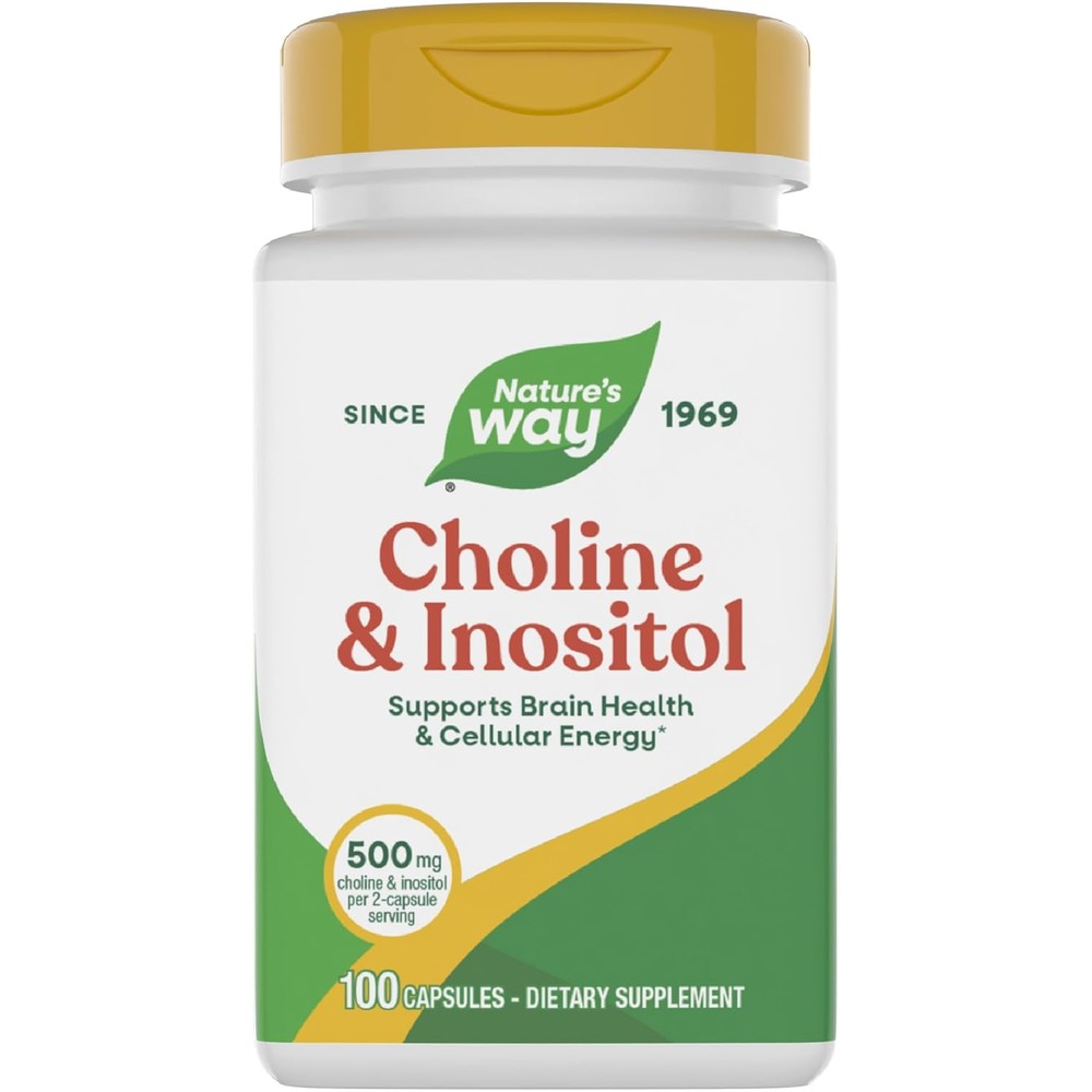 Nature's Way Choline and Inositol 500mg 100 capsules front bottle view
