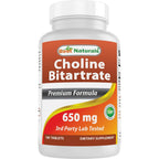 Best Naturals Choline Bitartrate 650 Milligrams front bottle view supplement