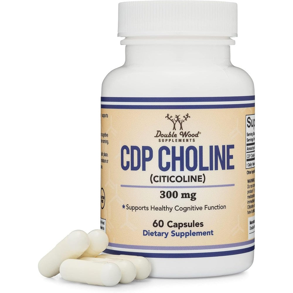 Double Wood Supplements CDP Choline Citicoline front view of bottle