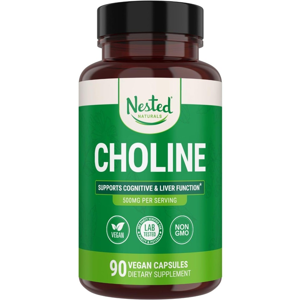 Nested Naturals Choline Bitartrate 90 Capsules front view