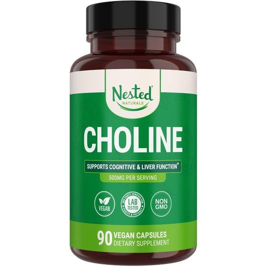 Nested Naturals Choline Bitartrate 90 Capsules front view