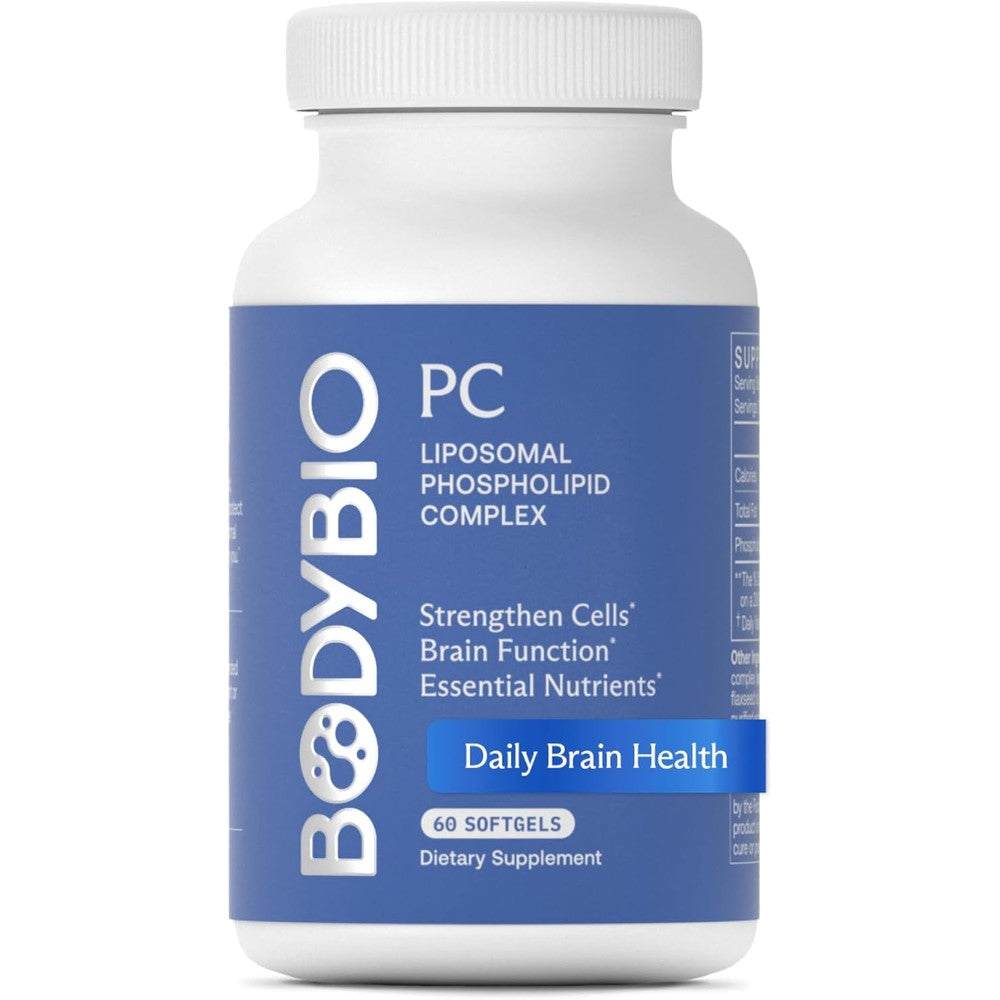 BodyBio PC Phosphatidylcholine 60 Capsules front view