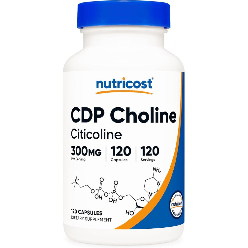 Nutricost CDP Choline 300mg front bottle view