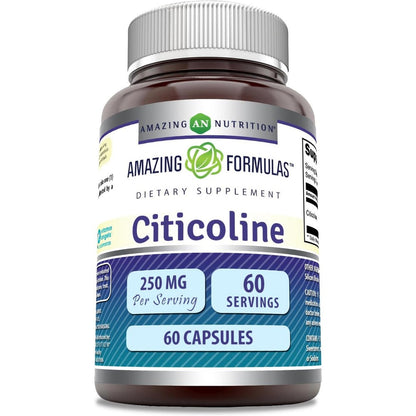 Amazing Nutrition Citicoline 250mg capsules bottle front view for brain health