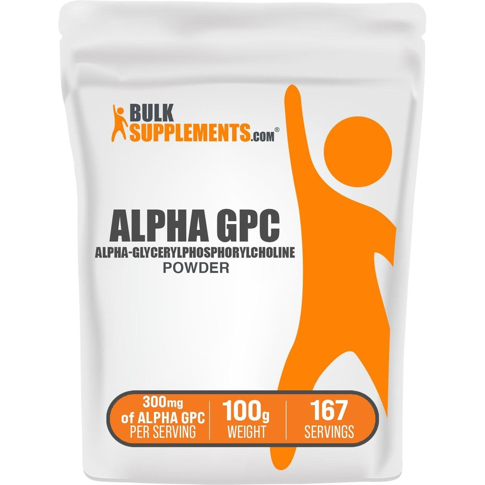 BulkSupplements Alpha GPC powder 100g front view packaging