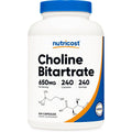 Nutricost Choline Bitartrate front view bottle packaging