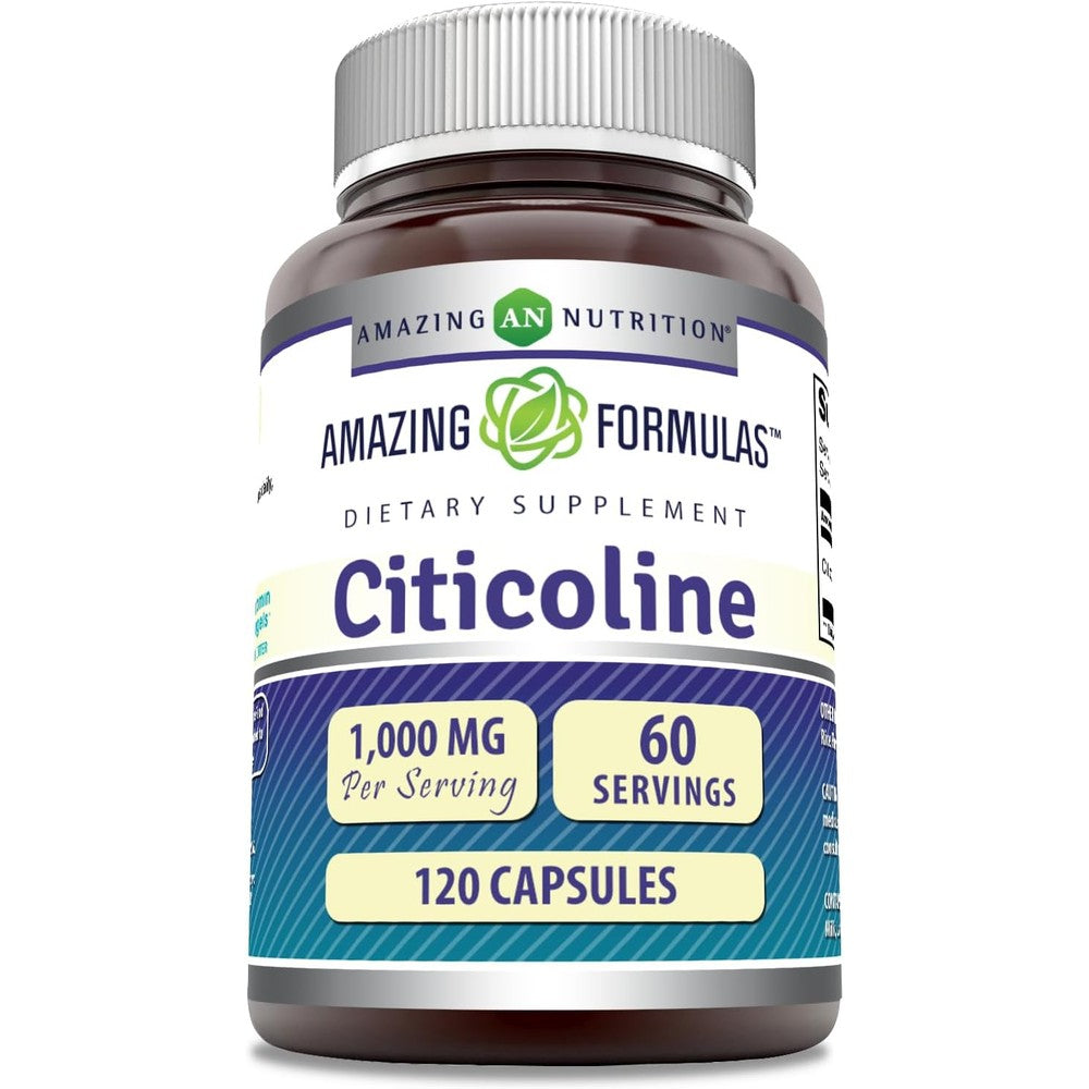 Amazing Nutrition Citicoline 1000mg 120 Capsules bottle front view