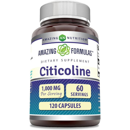 Amazing Nutrition Citicoline 1000mg 120 Capsules bottle front view
