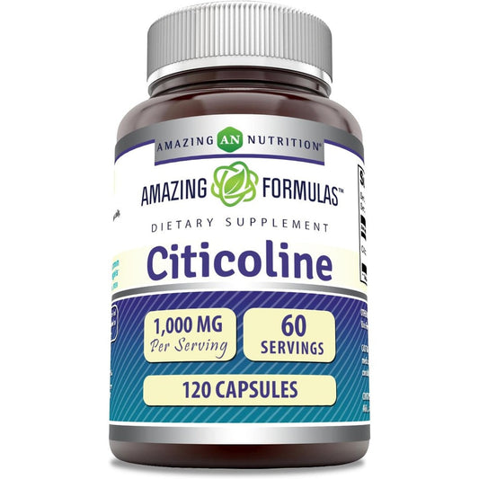 Amazing Nutrition Citicoline 1000mg 120 Capsules bottle front view