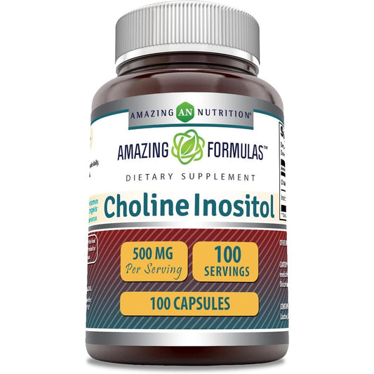 Amazing Nutrition Choline and Inositol 500mg bottle front view for cognitive health