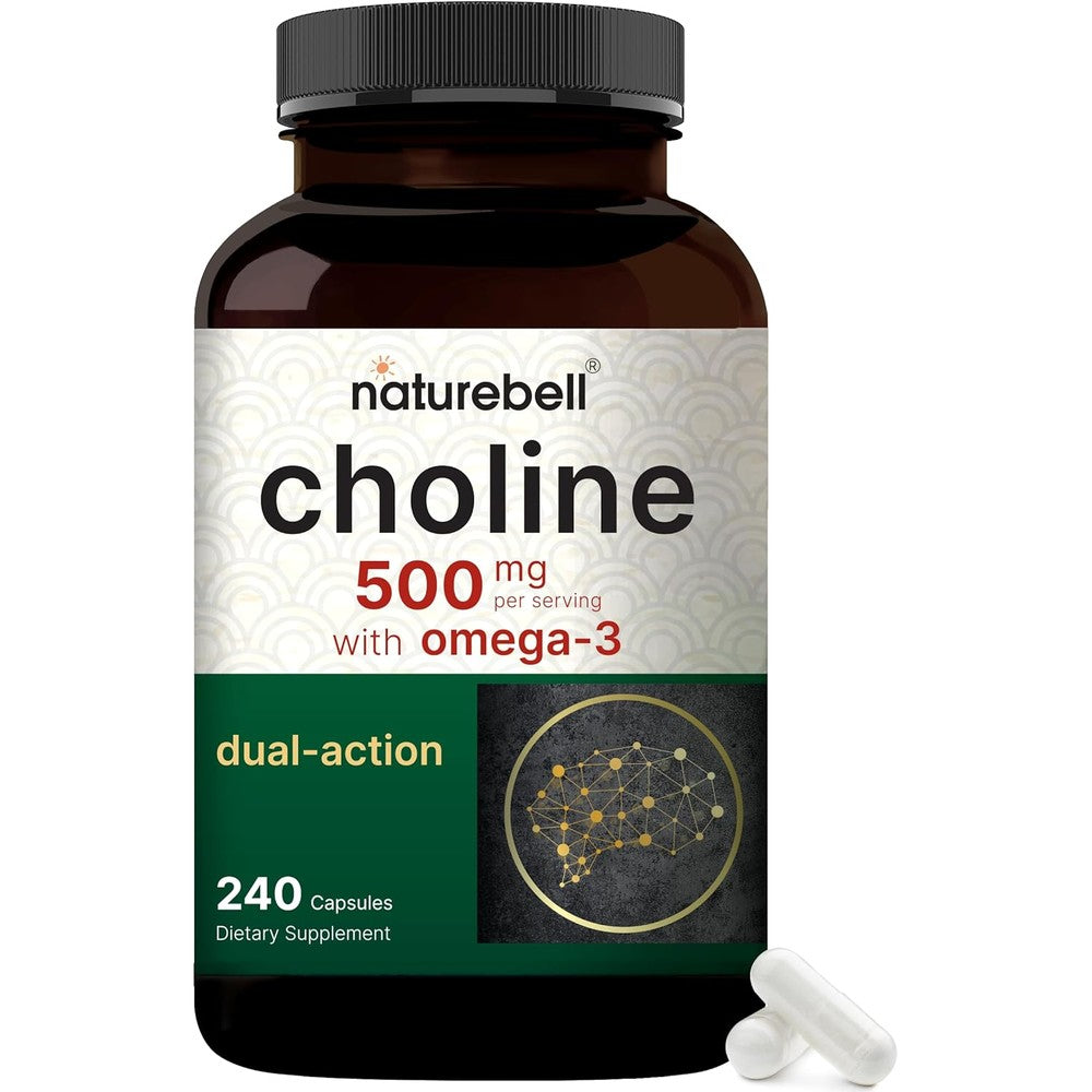 NatureBell Choline 500mg with Omega-3 bottle front view