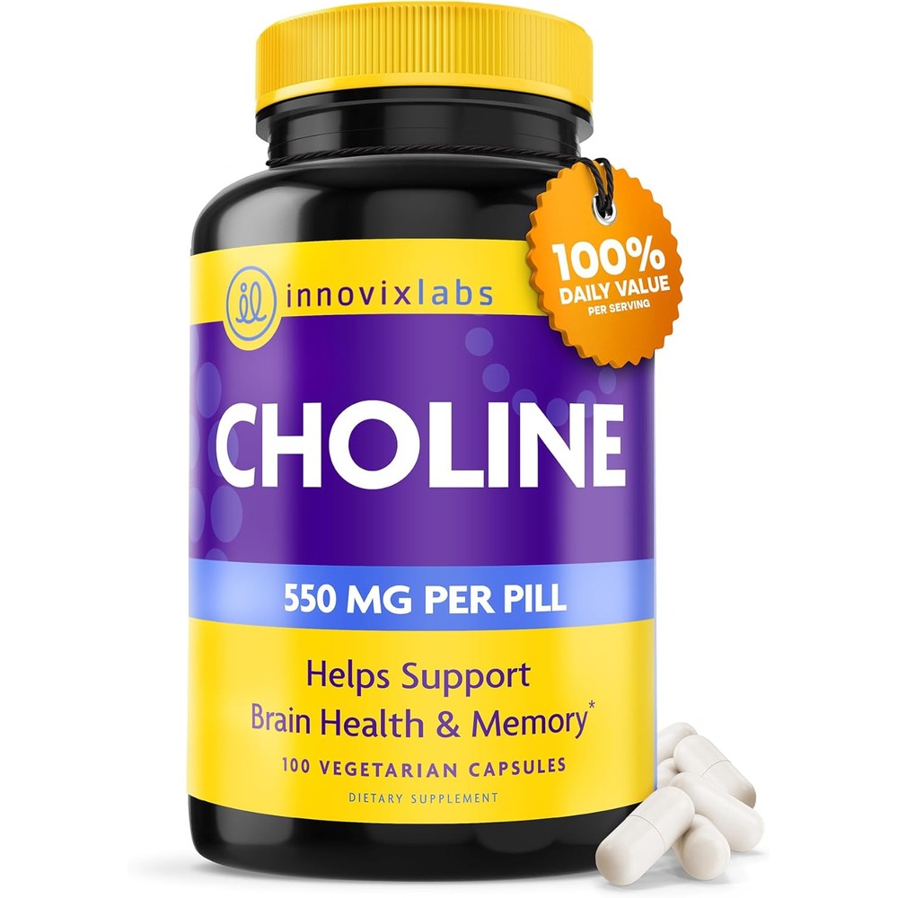 InnovixLabs Choline Bitartrate 550mg front view bottle