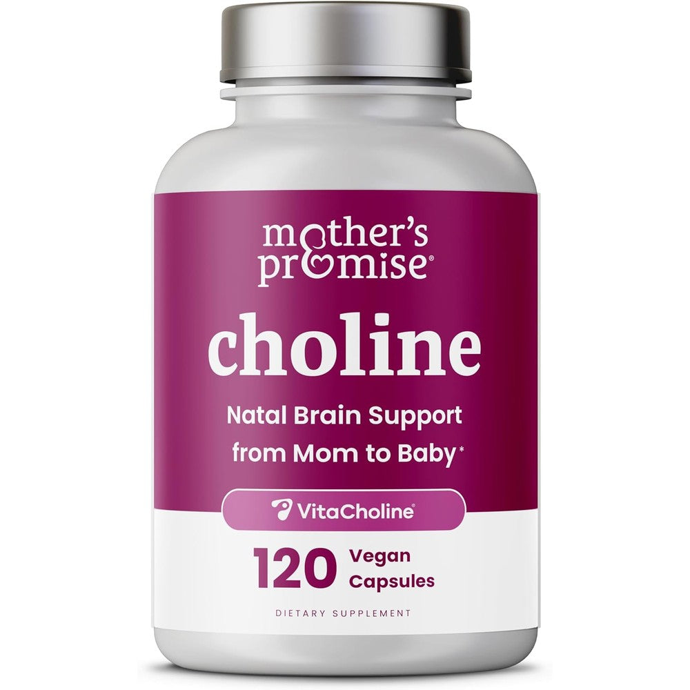 Mother's Promise Prenatal Choline 550mg bottle front view for pregnancy