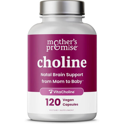 Mother's Promise Prenatal Choline 550mg bottle front view for pregnancy