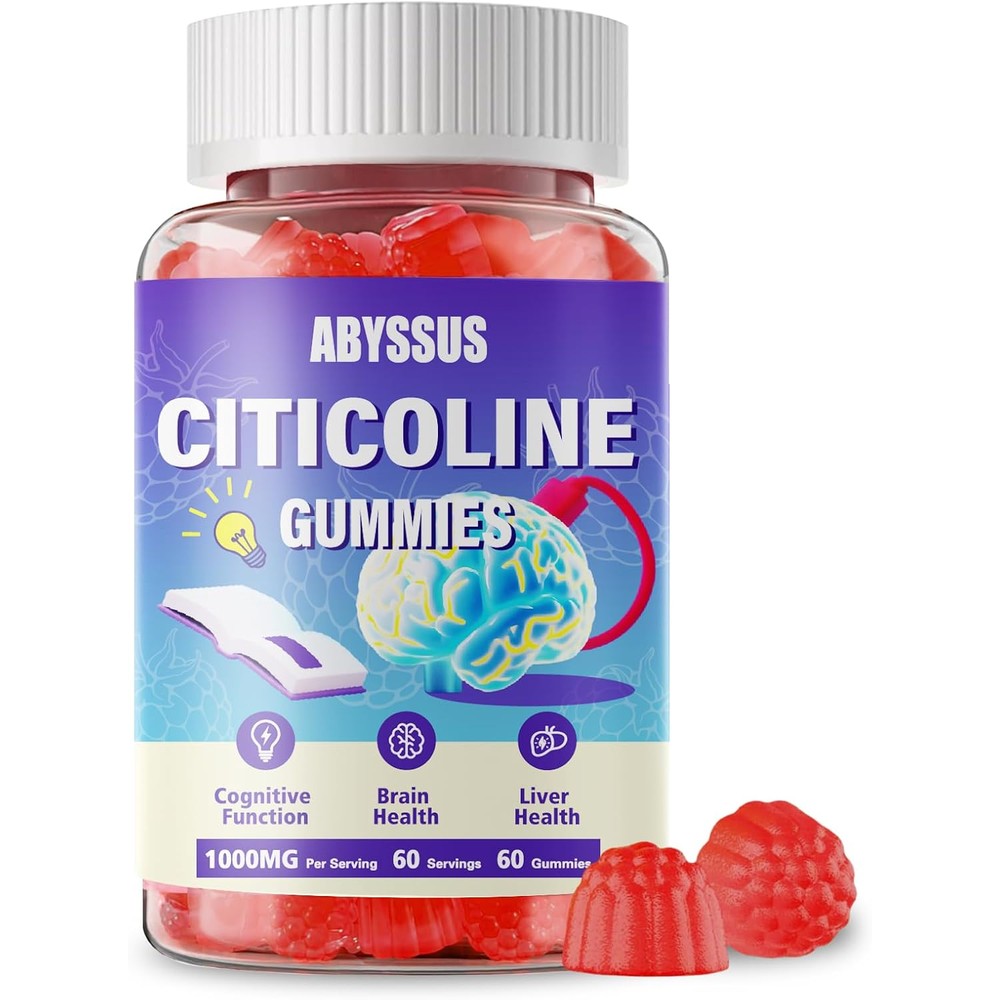 Abyssus Citicoline Gummies 1000mg front bottle view for brain health