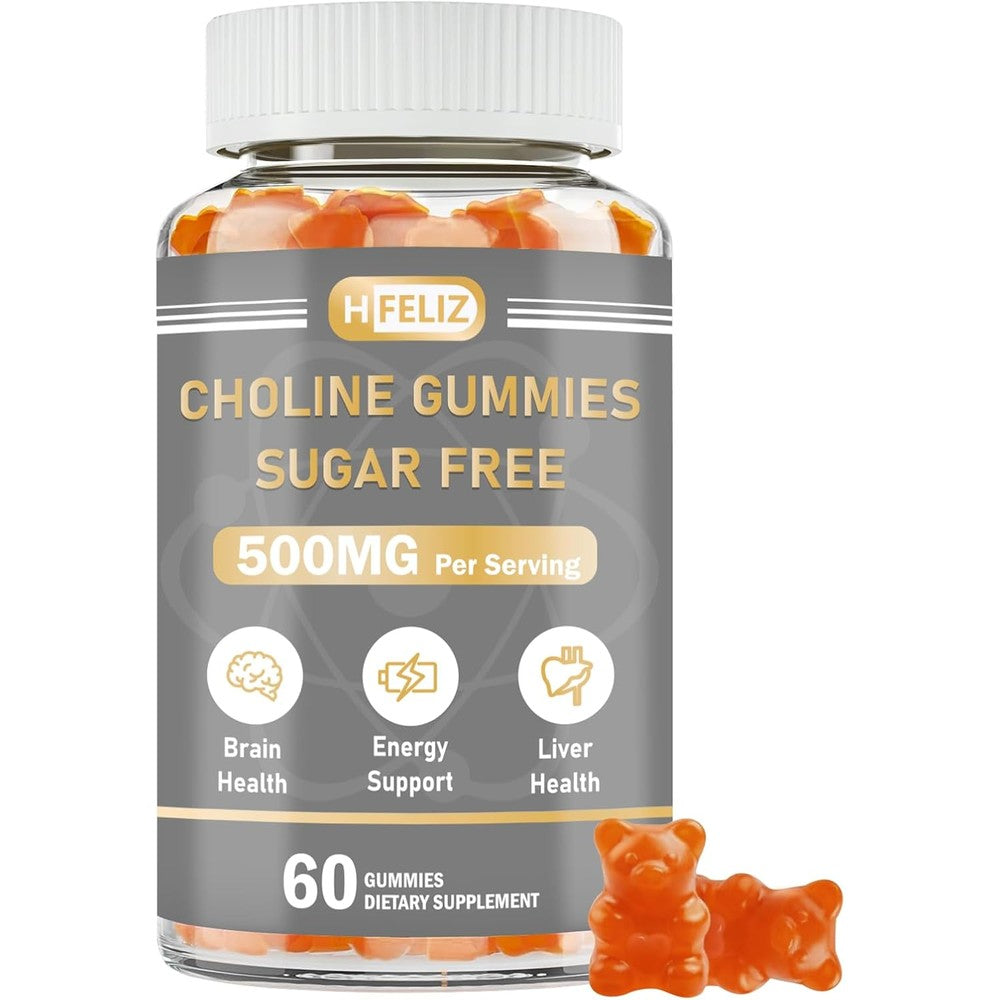 Hfeliz Choline Bitartrate 500mg Sugar Free Gummies front view