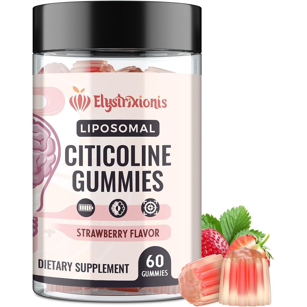 Elystrixionis citicoline CDP choline lion's mane gummies, supports brain and memory