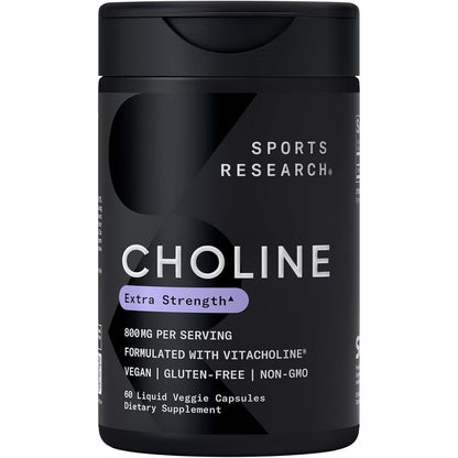 Sports Research Extra Strength Choline 800mg front view