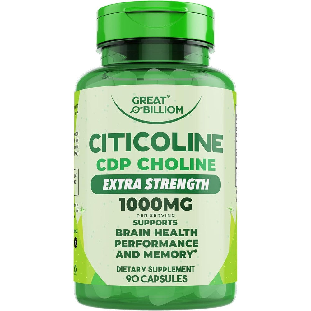 Great Billiom Citicoline CDP Choline 1000mg front view bottle
