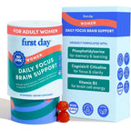 FIRST DAY Women's Brain Gummies 60 count container front view for cognitive health