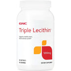 Gnc Triple Lecithin 1200mg softgel bottle front view packaging