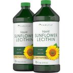 Carlyle liquid sunflower lecithin front view of two bottles