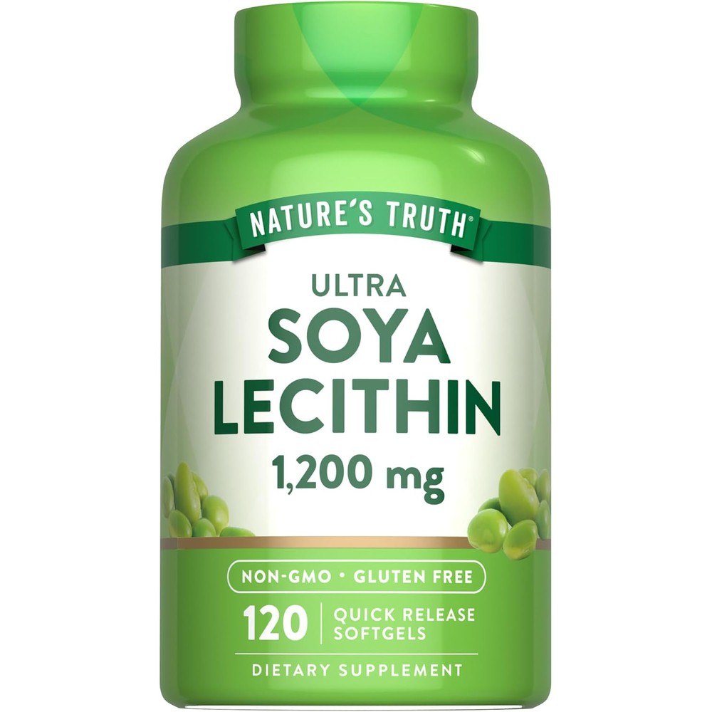 Nature's Truth Ultra Soy Lecithin 1200 Milligram front bottle view authentic USA import